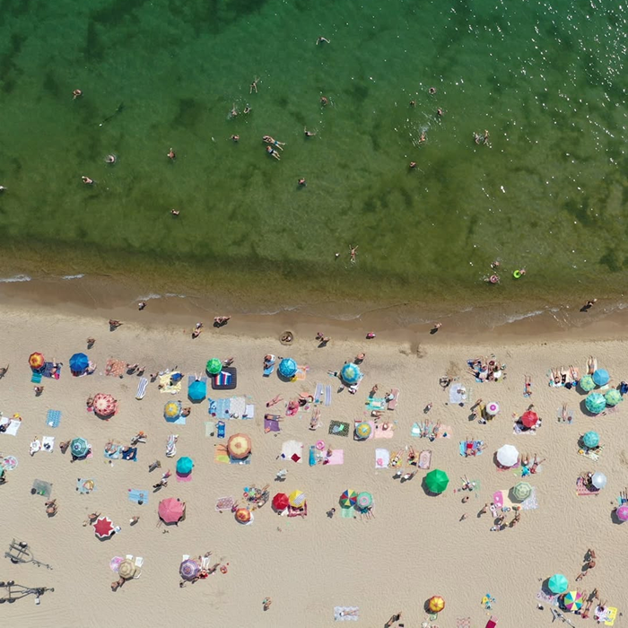 Пляж Грибівки з висоти